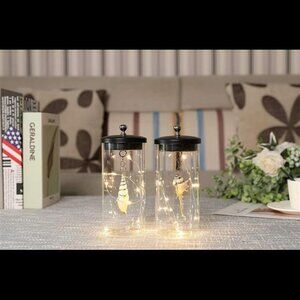 Set of 2 Sea Shell Pendant Decorative Lamp Battery Powered Light